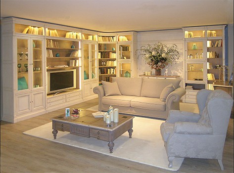 bibliotheque modulaire directoire beige country chic showroom