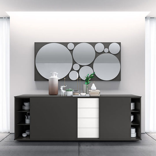 buffet design paris laque antracite blanche