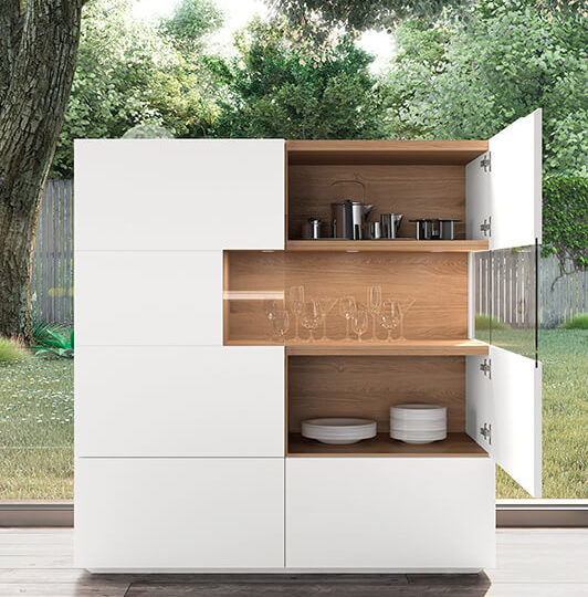 buffet haut design rio laque blanche