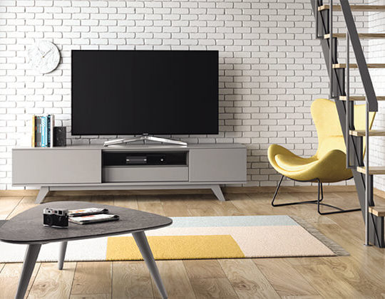 mueble tv design lyon gris grand modele salon