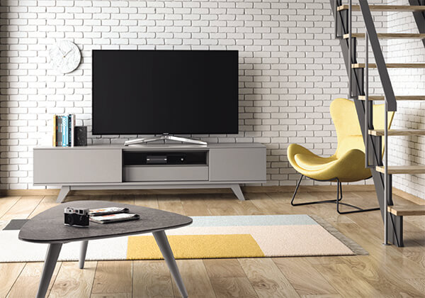 mueble tv design lyon gris grand modele salon RP