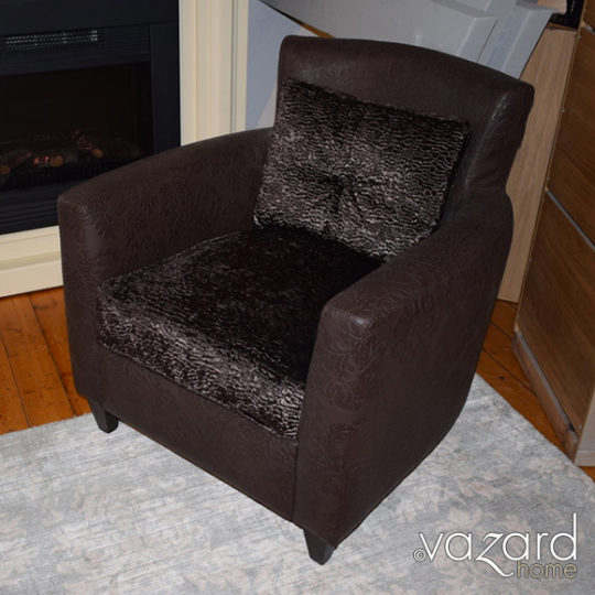 aubaine fauteuil clair de lune cuir chocolat vazard home