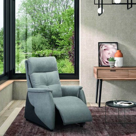 Fauteuil Relaxation Tissu Bleu Oceane