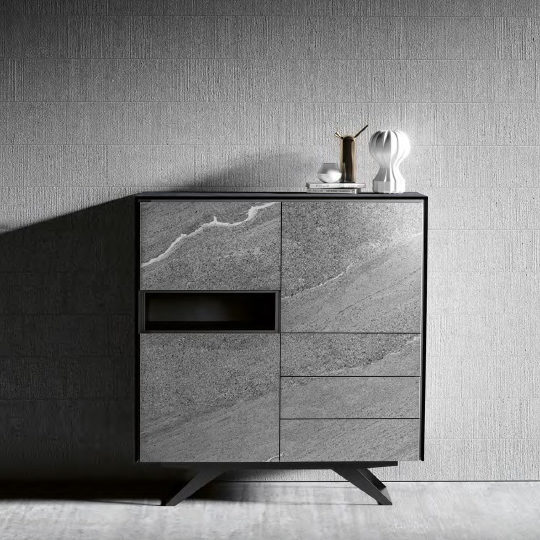 Buffet Haut Ceramique Gris Contemporain Titan