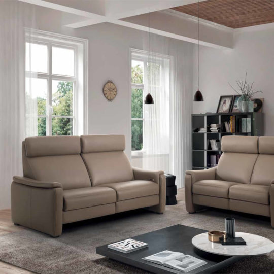 Canape Relax Cuir Beige P1 Calgary