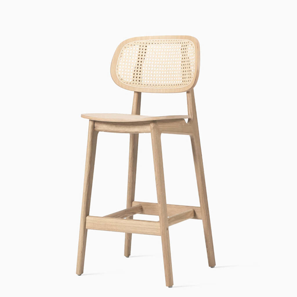 Chaise De Bar Cannage Chene Naturel P2 Titus