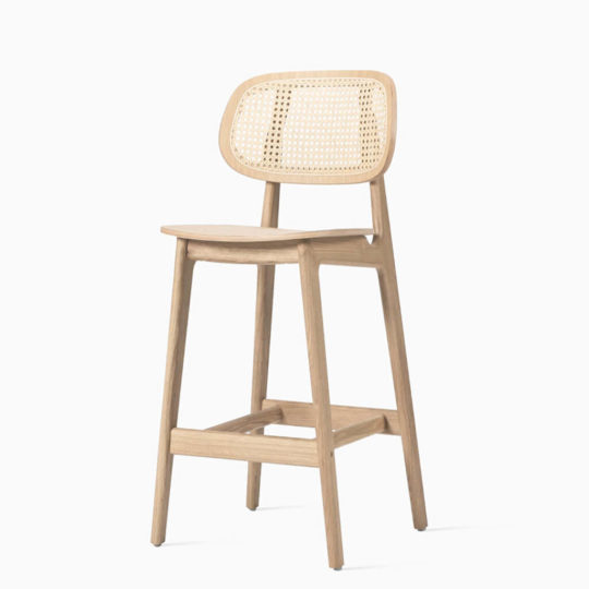 Chaise De Bar Cannage Chene Naturel P2 Titus