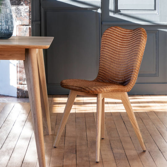 Chaise Loom Orange Pied Bois P1 Lily Oak