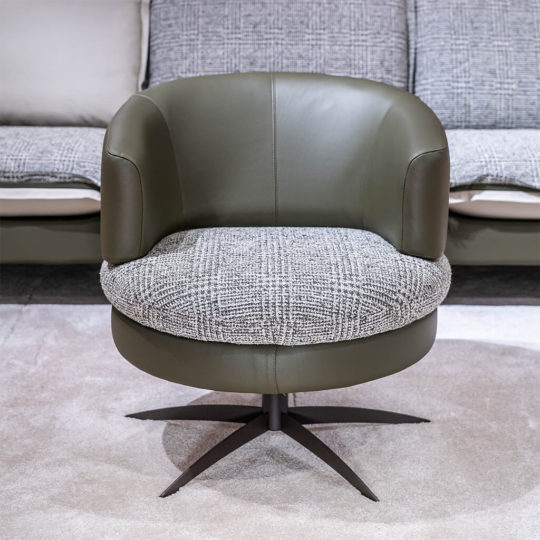 Fauteuil Design Cuir Vert Showroom Vazard Home P1 Blenda