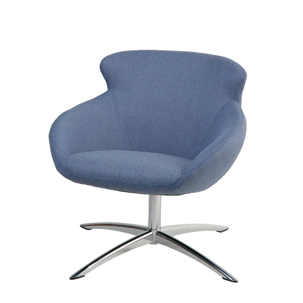 Fauteuil Design Tissu Bleu Kebe P1 Buddy