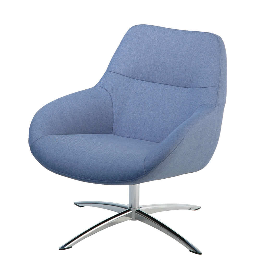 Fauteuil Design Tissu Bleu Kebe P1 Lilly