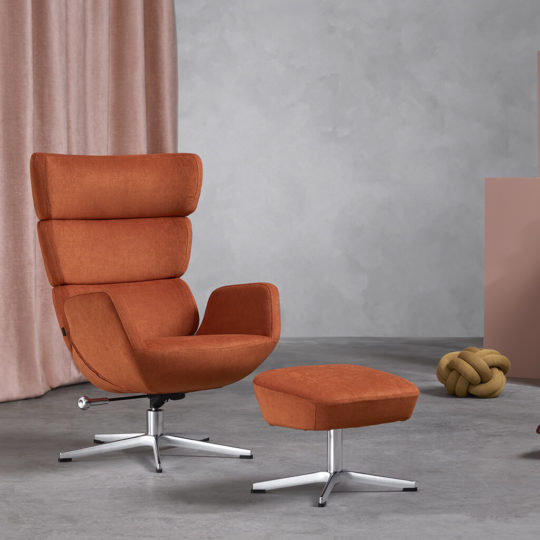 Fauteuil Pivotant Design Tissu Orange P1 Turtle