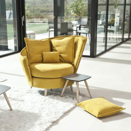 Fauteuil Tissu Pied Bois P1 Volta