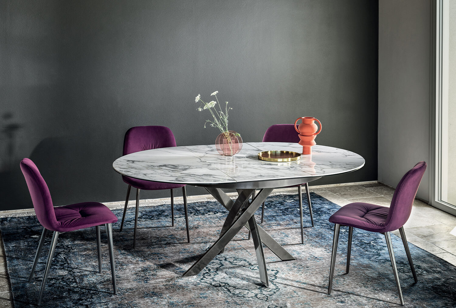 Table ronde pied central BARONE - Bontempi - VAZARD home