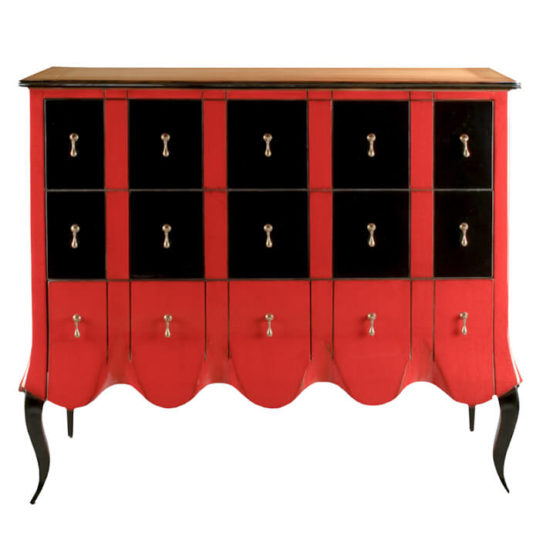 Commode Rouge Noire Classique Chic P1 Marlene