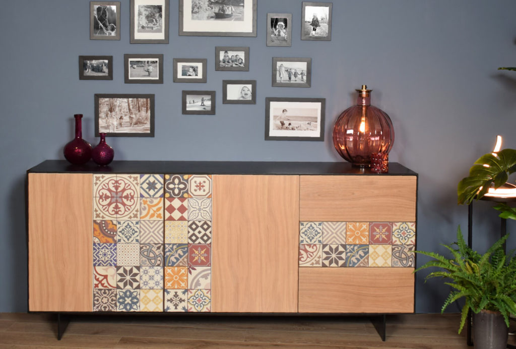 Buffet Nature Chene Carreaux De Ciment P2 Opus