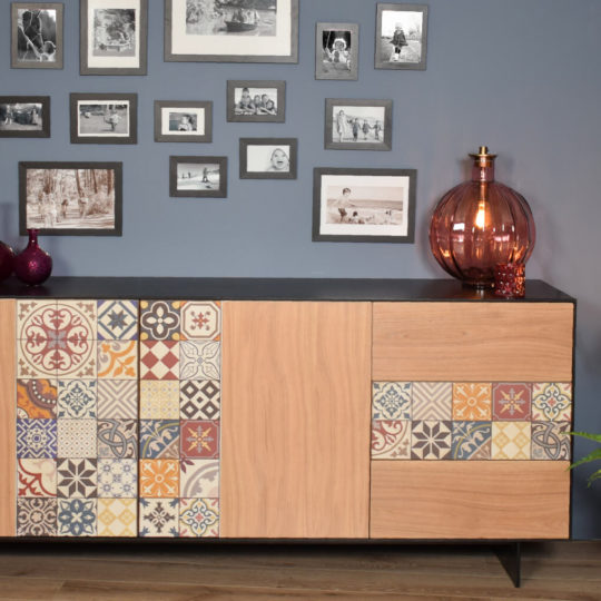 Buffet Nature Chene Carreaux De Ciment P2 Opus
