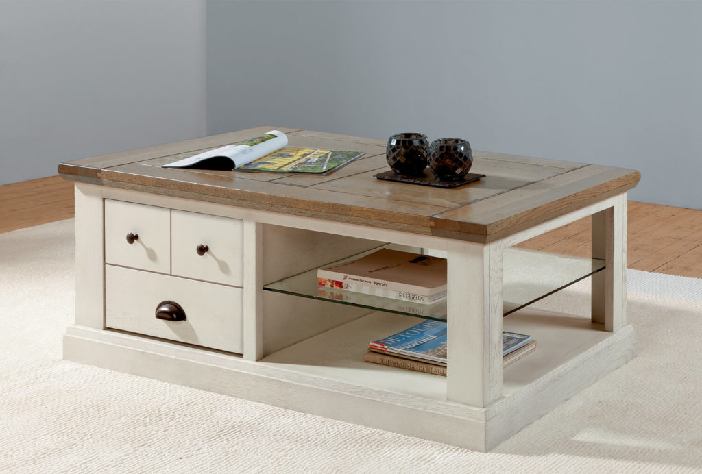 Table Basse Campagne Chic Laque Perle P2 Romance