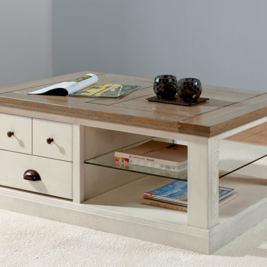 Table Basse Campagne Chic Laque Perle P2 Romance