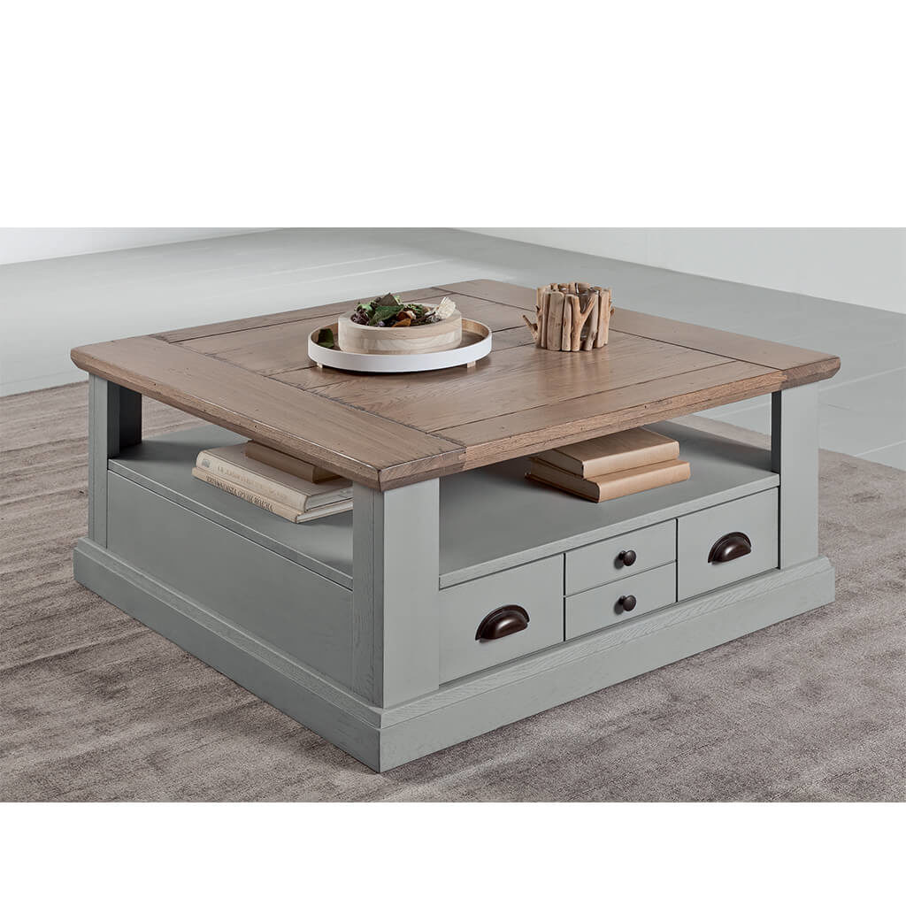 Table Basse Carree Campagne Chic Laque Grise P1 Romance