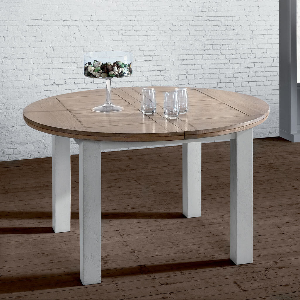 Table Ronde Campagne Chic Laque Blanche P1 Romance