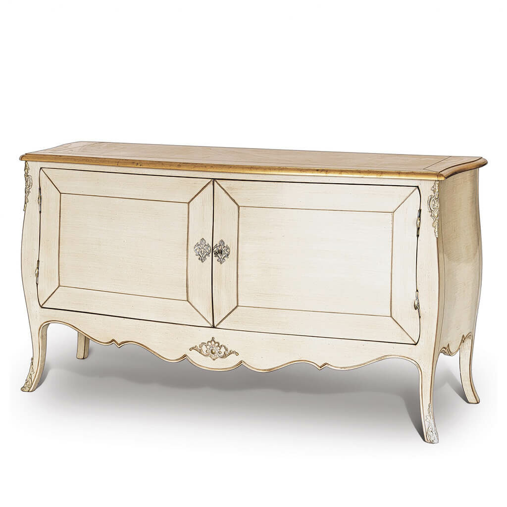 Commode Classique Chic Laque Blanche Portes P1 Chenonceau