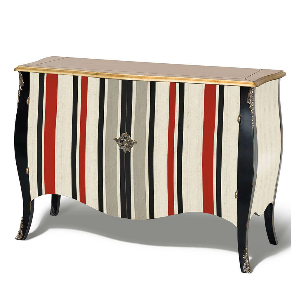 Commode Classique Chic Rayures P1 Rubis
