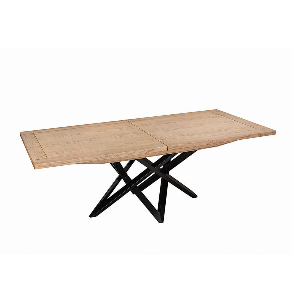 Table Bois Pied Metal Indus P1 Carbone