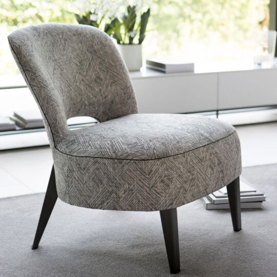Chaise Basse Moderne Tissu Gris Moon