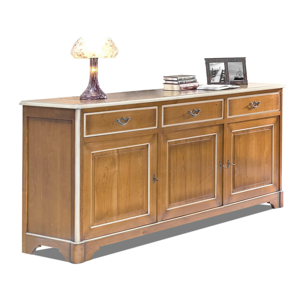 Buffet Classique Chic Merisier 3 Portes Saumur