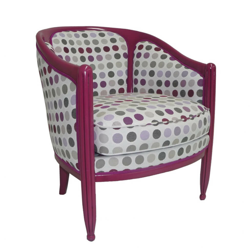Fauteuil Cabriolel Tissu Deco Rose 2 Rubis