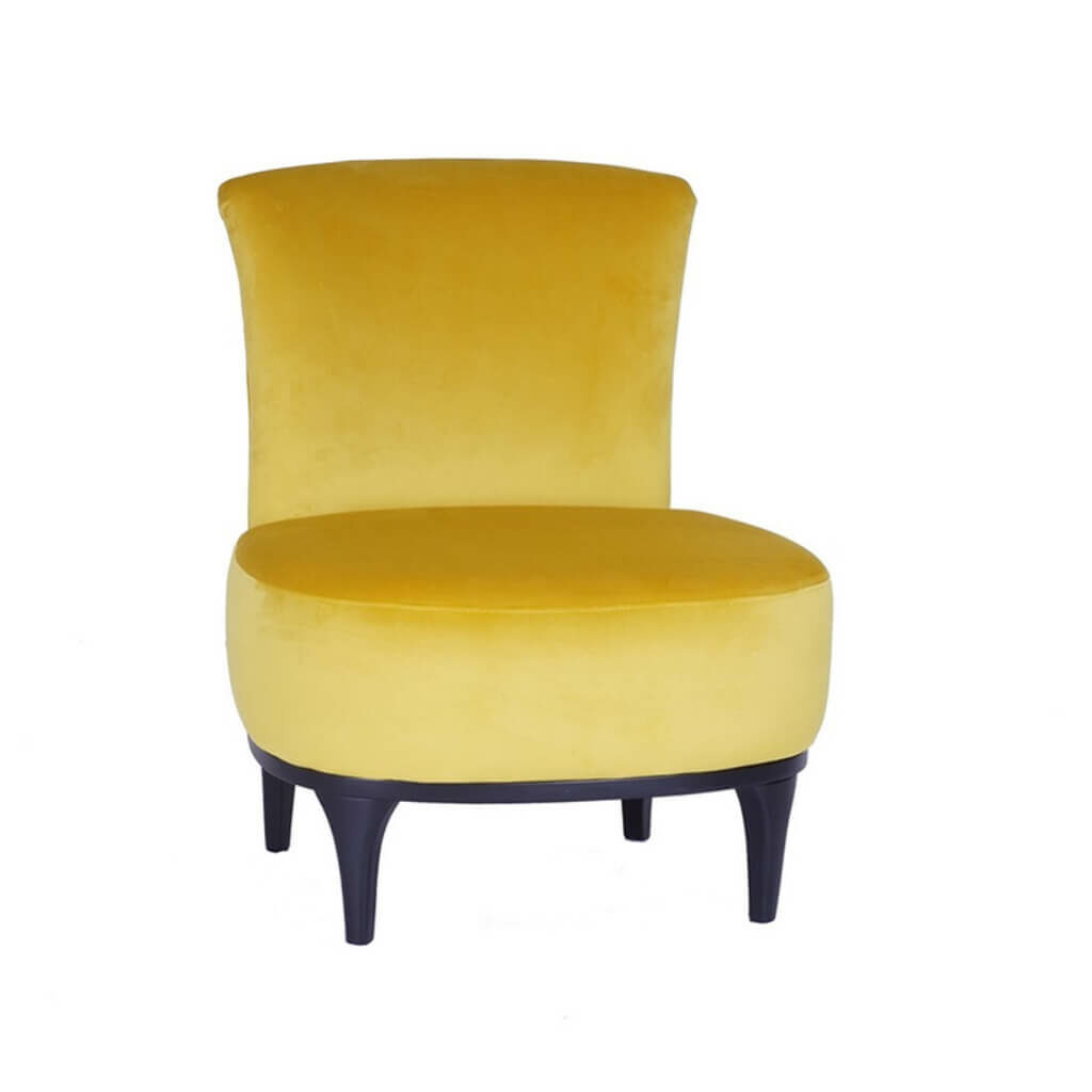 Fauteuil Chauffeuse Tissu Jaune Louise