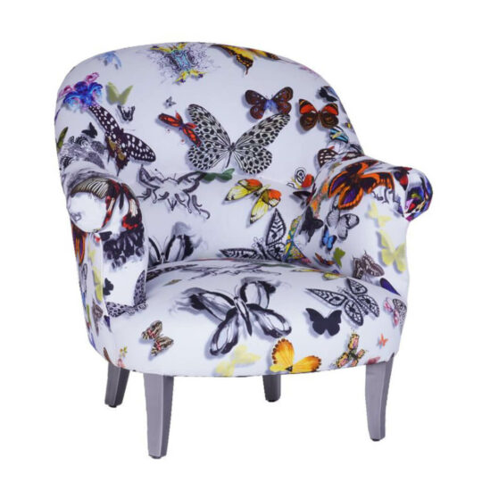 Fauteuil Crapaud Classique Chic Tissu P1 Butterfly