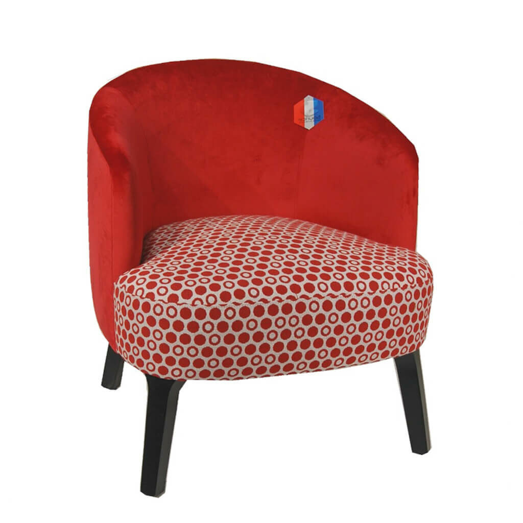 Fauteuil Crapaud Deco Tissu Rouge 1 Lydie