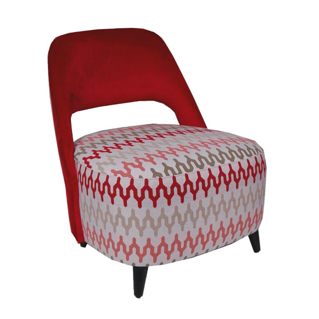 Fauteuil Crapaud Deco Tissu Rouge 1 Tessy