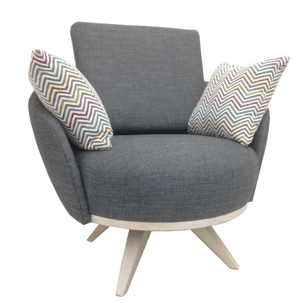 Fauteuil Style Scandinave Tissu Gris P1 Toopie