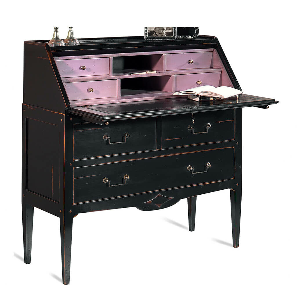 Secretaire Classique Chic Noir Mauve Directoire