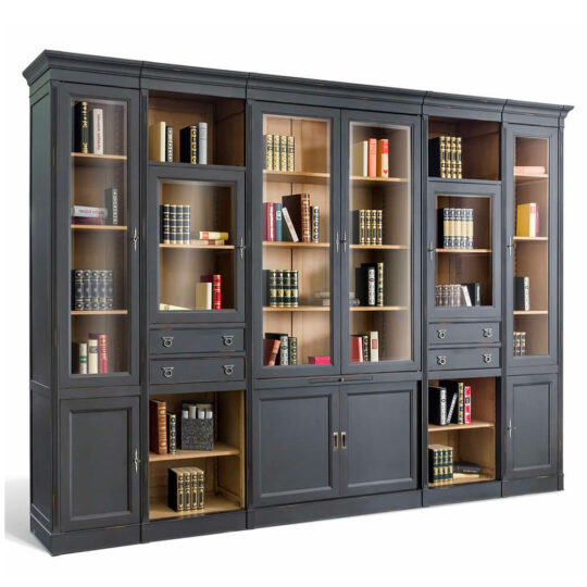 Bibliotheque Modulable Classique Chic Noir Sevilla