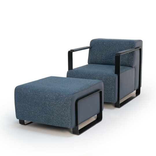 Fauteuil Moderne Tissu Bleu John