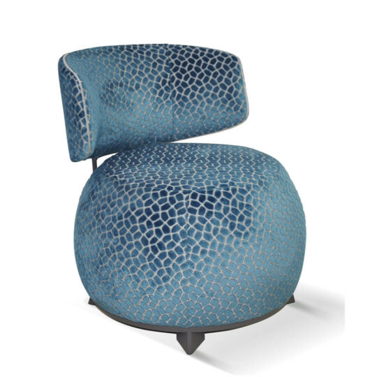 Fauteuil Organique Velours Bleu Pablo