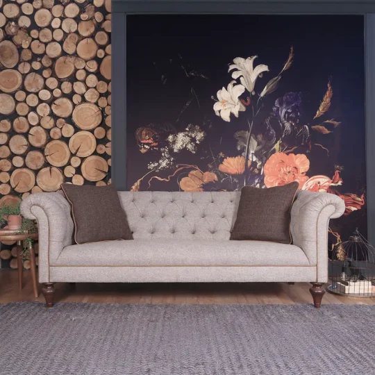 Timeless Chesterfield Canape Anglais Tissu Deco Confort Regent