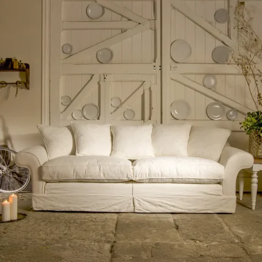 Canape Anglais Tissu Blanc Dehoussable Ambiance Shabby Chic Tetrad Alicia