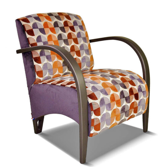 Fauteuil Cabriolet Tissu Violet Deco Niels