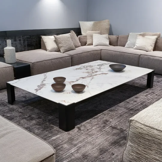Table Base Contemporaine Plateau Ceramique Triss Tosca
