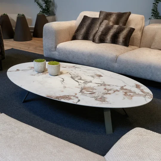 Table Base Contemporaine Plateau Ceramique Triss Vittoria