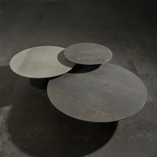 Table Base Contemporaine Plateau Rond Ceramique Triss Ego