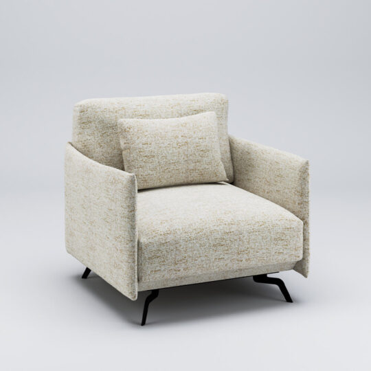 Fauteuil Contemporain Tissu Blanc Balma