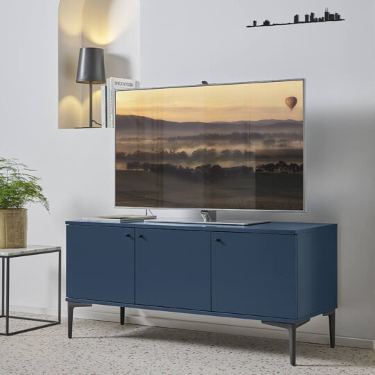 Meuble Tv Contemporain Bleu Nuit Pigment Celio