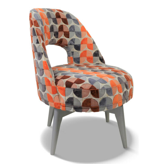 Fauteuil Cabriolet Tissu Orange Deco Hugo