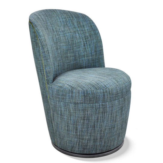 Fauteuil Pivotant Tissu Bleu Vert Classique Chic Adele